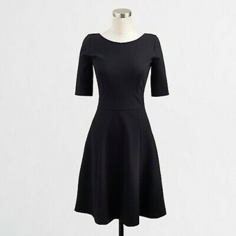 *NWOT* JCrew factory Ponte Knit Flare Black Dress Size 10